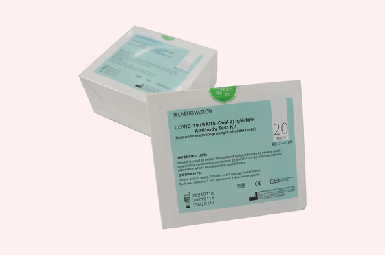 کیت تست آنتی بادی IgG IgM IVD Cassette CoV-19 2C تا 30C دمای ذخیره سازی