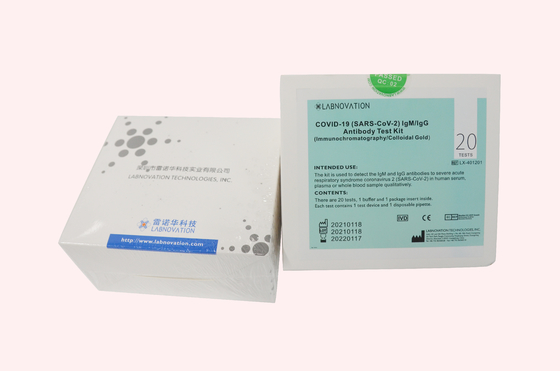 کیت تست سریع ضد بدن Labnovation CoV-19 IgG IgM 1 قطره 20 لیتر