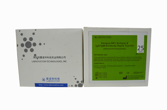ISO13485 25 تست کیت تست آنتی بادی آنتی ژن دنگی برای NS1 IgM IgG