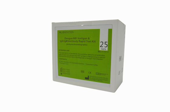ISO13485 25 تست کیت تست آنتی بادی آنتی ژن دنگی برای NS1 IgM IgG